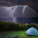 Rainbow over electric tempest