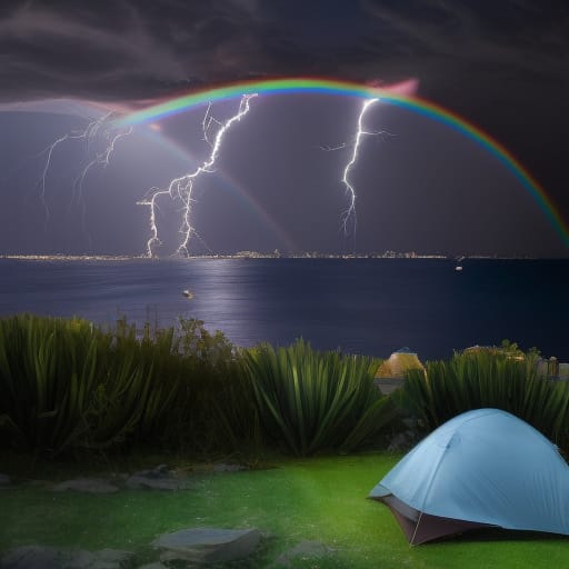 Rainbow over electric tempest